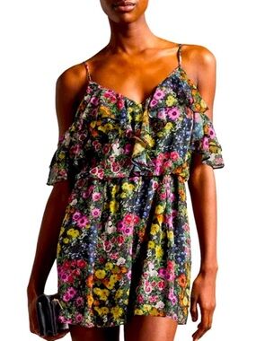 Ted Baker Priyahh Ruffled Off-the-Shoulder Romper size small (Ted size 2)